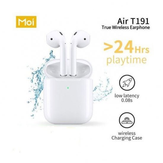 Moi Airpods T191 écouteurs sans fil Blanc