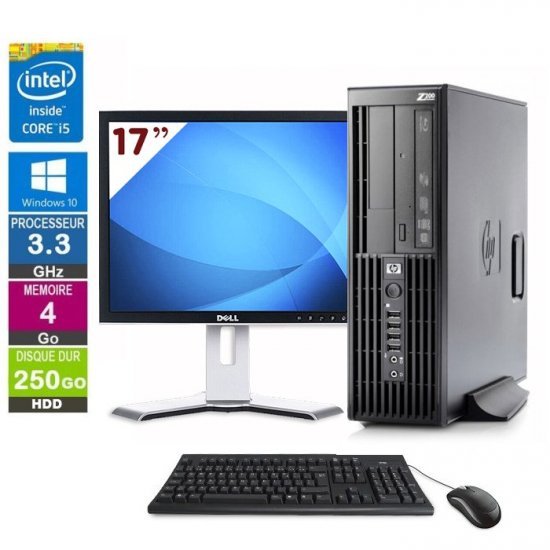 HP Z200 Workstation SFF Core I5 +Ecran DELL 17" ( Reconditionné )