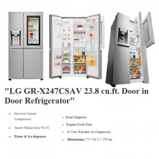 Réfrigérateur LG GR-X247CSAV-675L