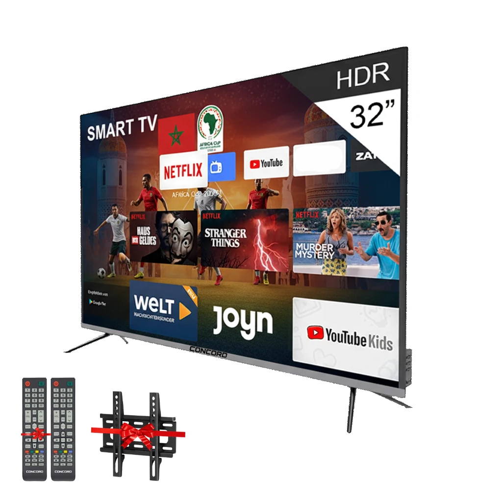 Concord Smart TV 32" HD – Android 14, Récepteur Intégré + TNT HD