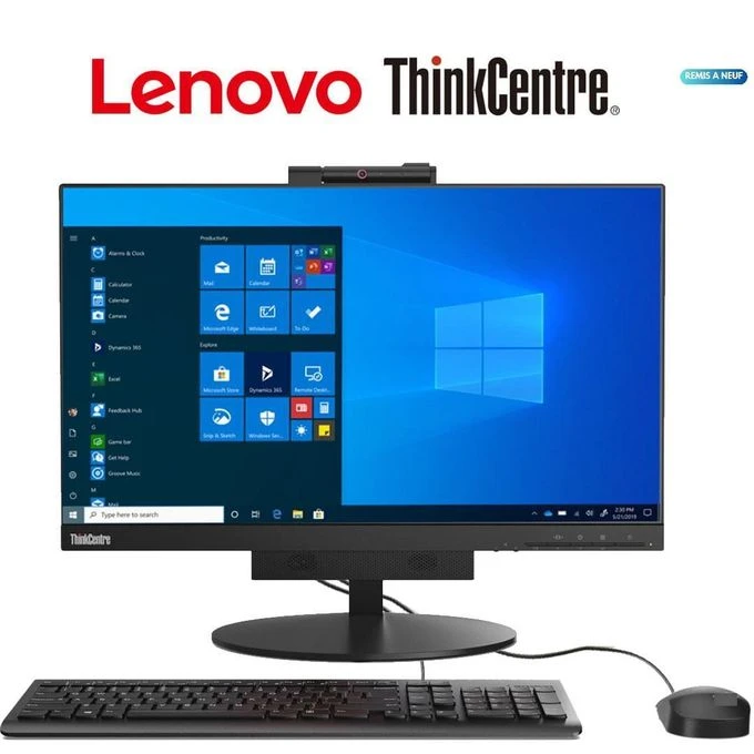 Lenovo ThinkCentre All-in-One M710Q – i5 7Th Gen RAM 8GB SSD 256GB écran full hd 22 web-cam Wifi - tout en un -Remis a neuf