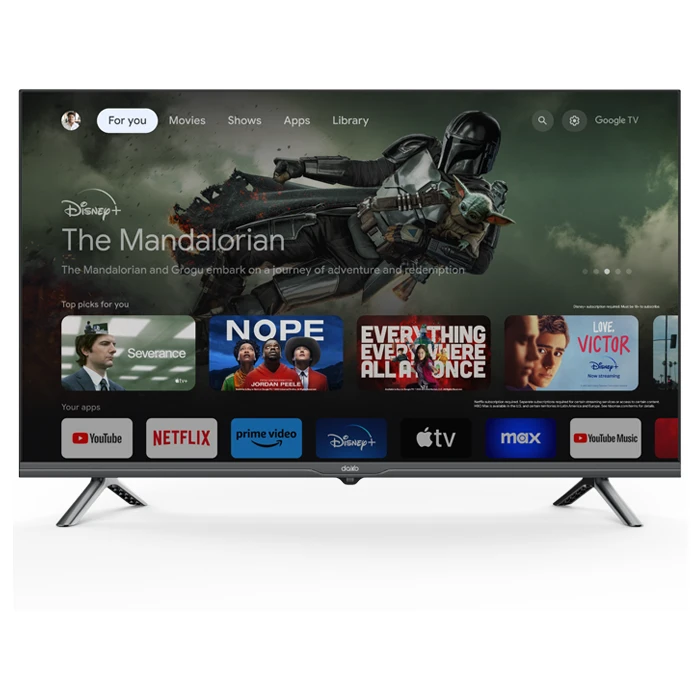 Daiko 32 Smart TV HD Google TV sans cadre Bluetooth Dolby Audio, HDR, 2 ans garantie + Support