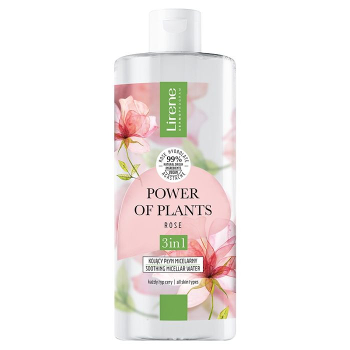 EAU MICELLAIRE A L'EAU DE ROSE 400 ML LIRENE Dermoprogram
