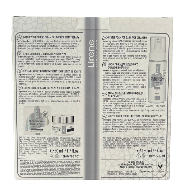 PACK WHITENING MOUSSE ECLAIRSISSANTE + CREME DE NUIT LIRENE