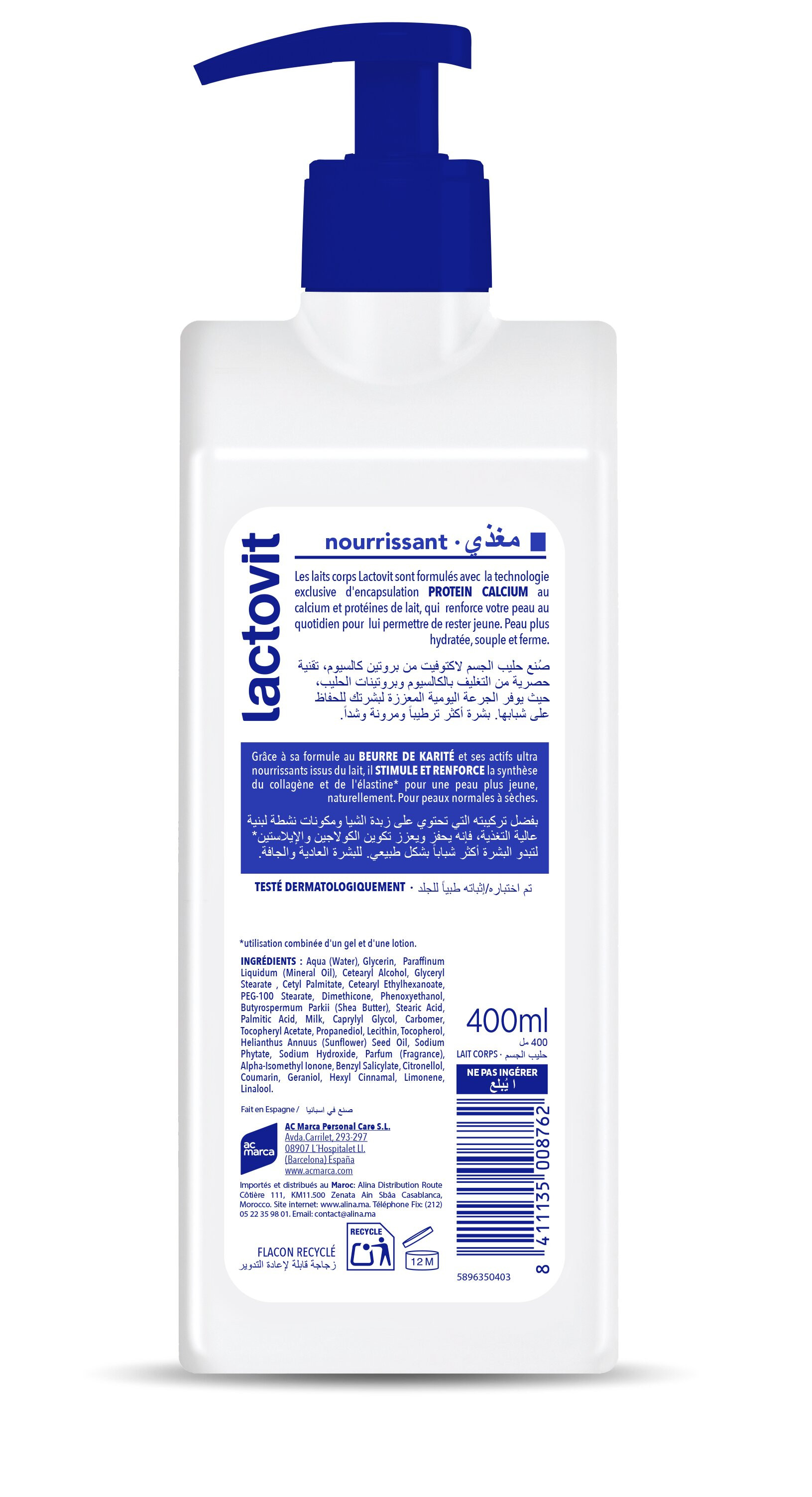 LOTION NOURISSANTE LACTOVIT 250ML