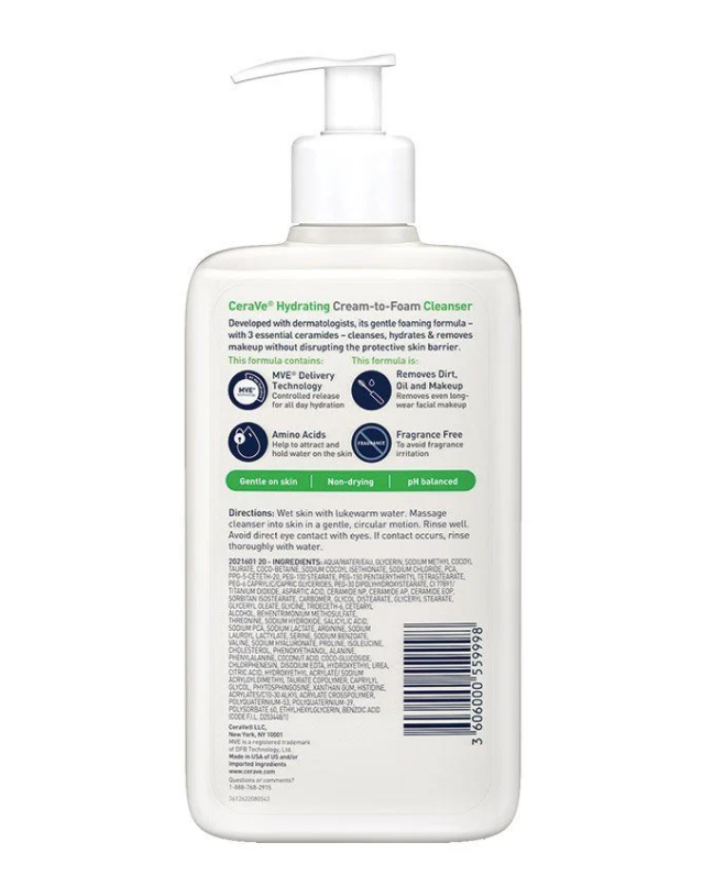 Nettoyant crème-mousse hydratant Cerave