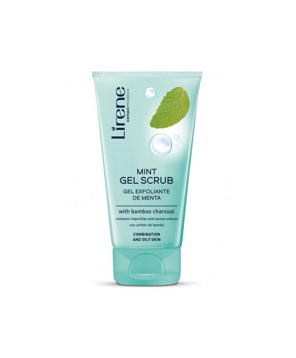 GEL EXFOLIANT A LA MENTHE ET AU CHARBON DE BAMBOU LIRENE