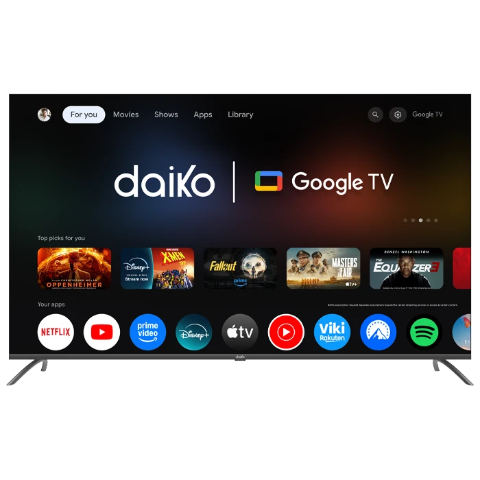 TV Daiko 65" QLED 4K SMART Google Gaming 120 Hz Metal Frameless Garantie 2Ans