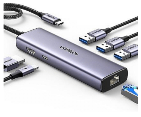 UGREEN HUB USB-C 6 EN 1 Supporte PD 100W Recharge (15598)