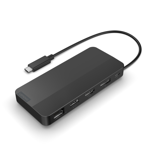 Station d’accueil de voyage Lenovo USB-C pour deux écrans – avec adaptateur (40B90100EU)