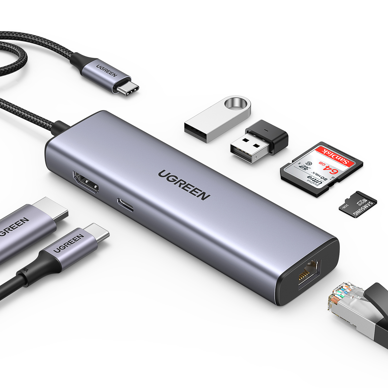 Ugreen USB-C Hub 7 en 1 avec HDMI 4K 60 Hz (90568)