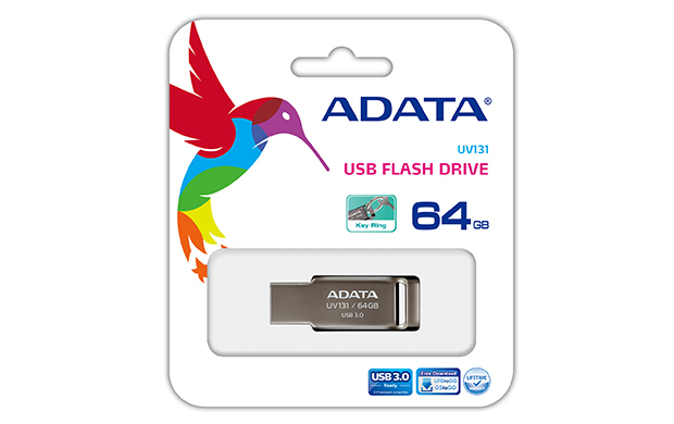 Clé USB ADATA FLASH METAL UV131 64 GO (AUV131-64G-RGY)