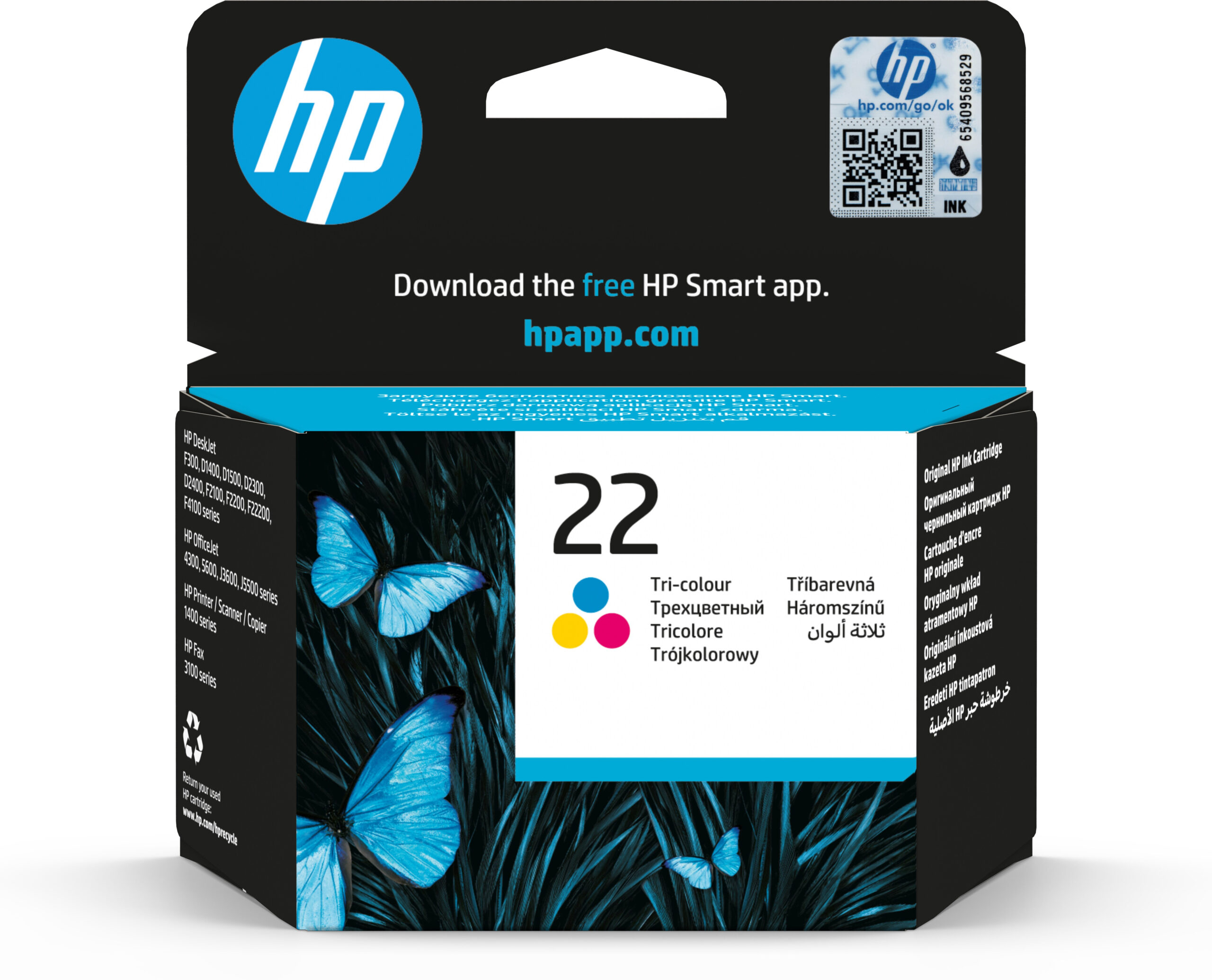 HP 22 trois couleurs – Cartouche d’encre HP d’origine (C9352AE)