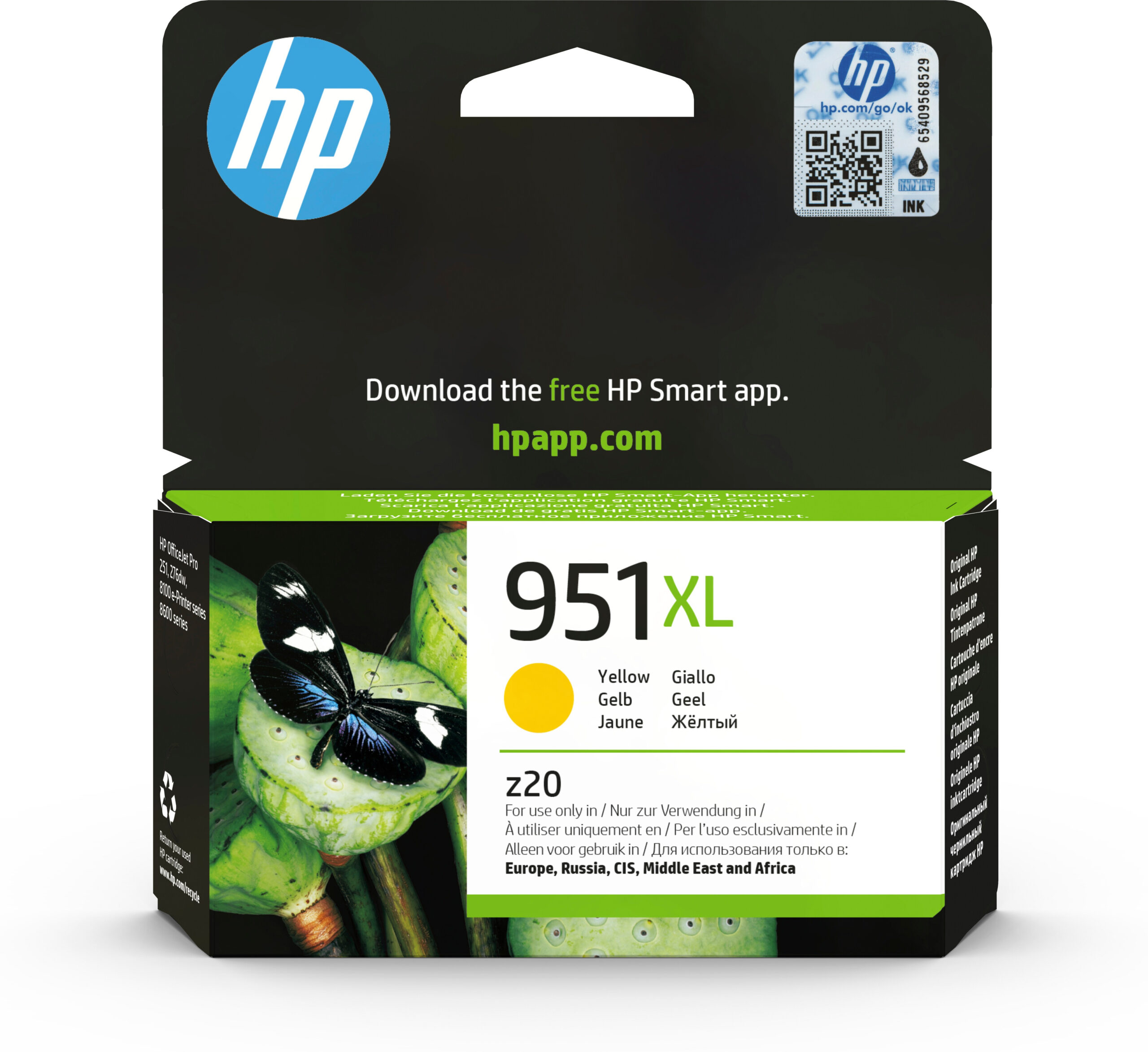 HP 951XL Jaune – Cartouche d’encre grande capacité HP d’origine (CN048AE)