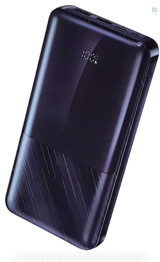 Batterie Power Bank Itel 20000 mah avec cable type-C integré (STAR200P)