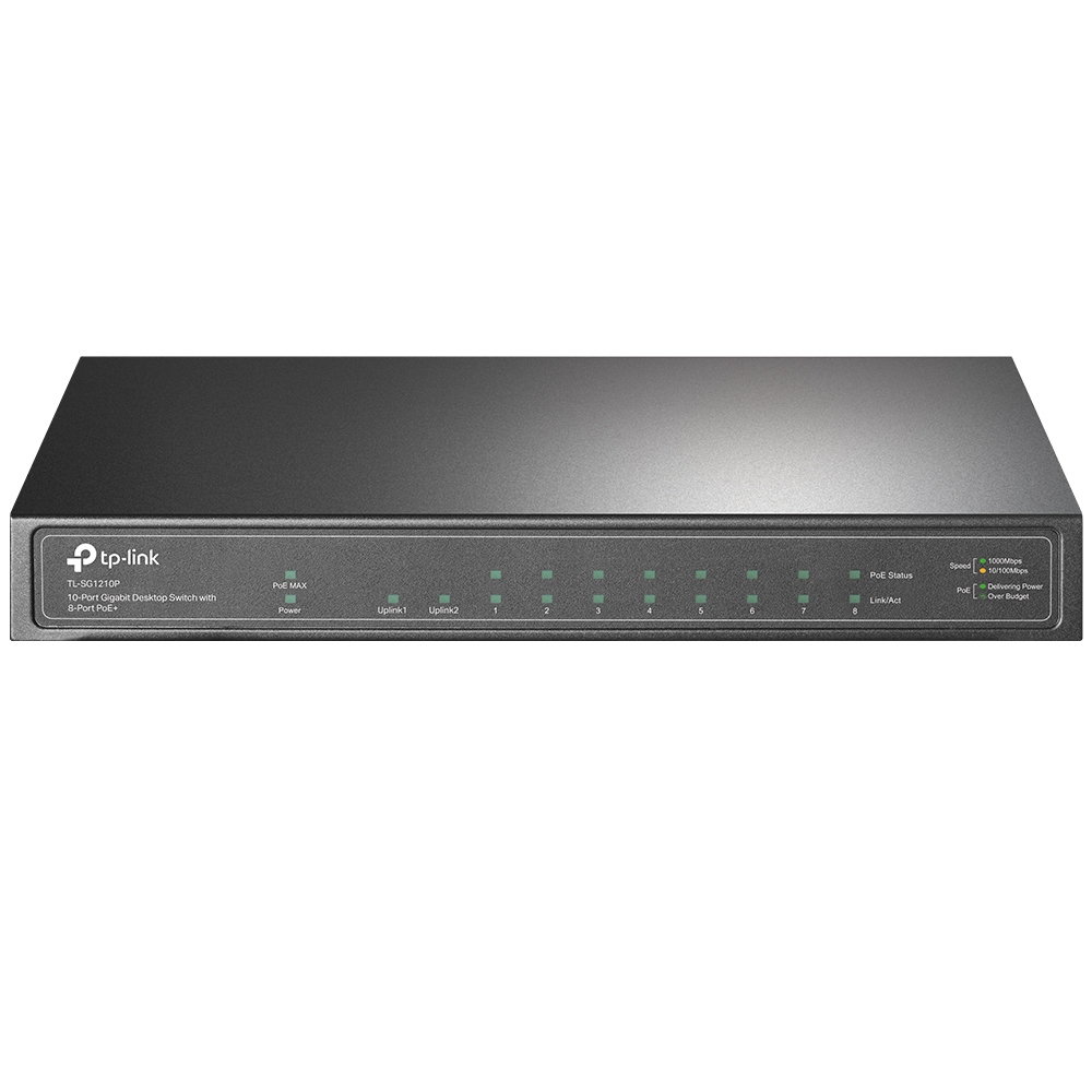 SWITCH DE BUREAU TP-LINK 10 PORTS GIGABIT AVEC 8 PORTS PoE+ (TL-SG1210P)