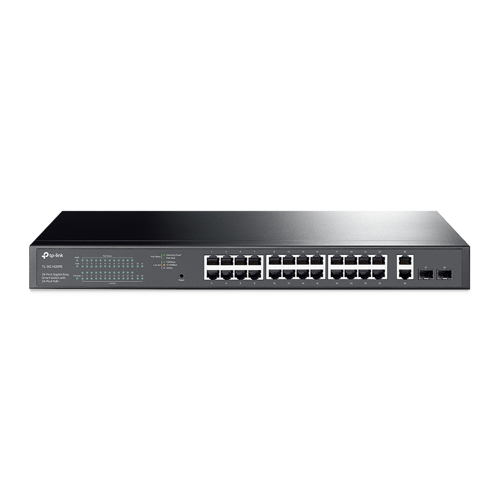 TP-LINK SWITCH 28-Port Gigabit Easy Smart Switch with 24-Port PoE+ (TL-SG1428PE)