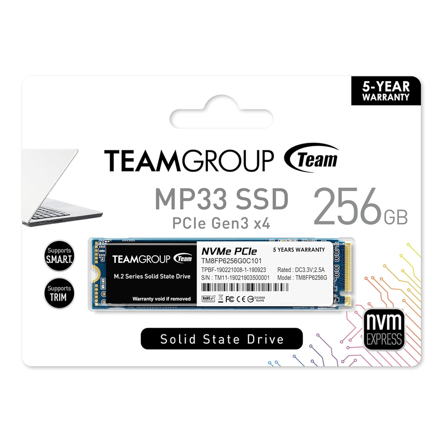 Disque Dur SSD Nvme Team Group – 256 Gb (TM8FP6256G0C101)